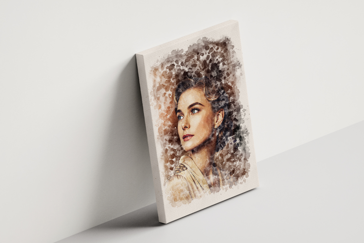 Vintage Style Digital Watercolor Portrait Art Effect