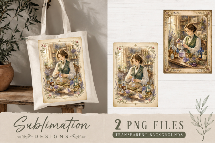 Vintage Apothecary Herbalist PNG | Botanical Sublimation