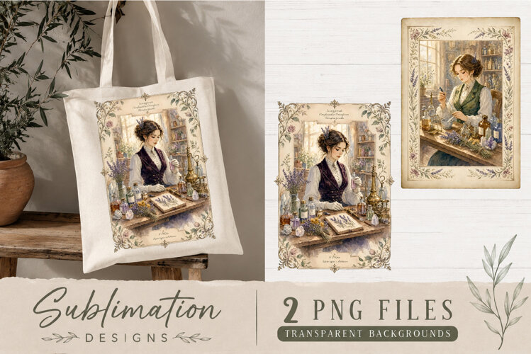 Vintage Apothecary Herbalist PNG | Botanical Sublimation example image 1