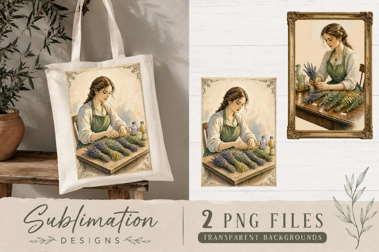 Vintage Apothecary Herbalist PNG | Botanical Sublimation example image 1