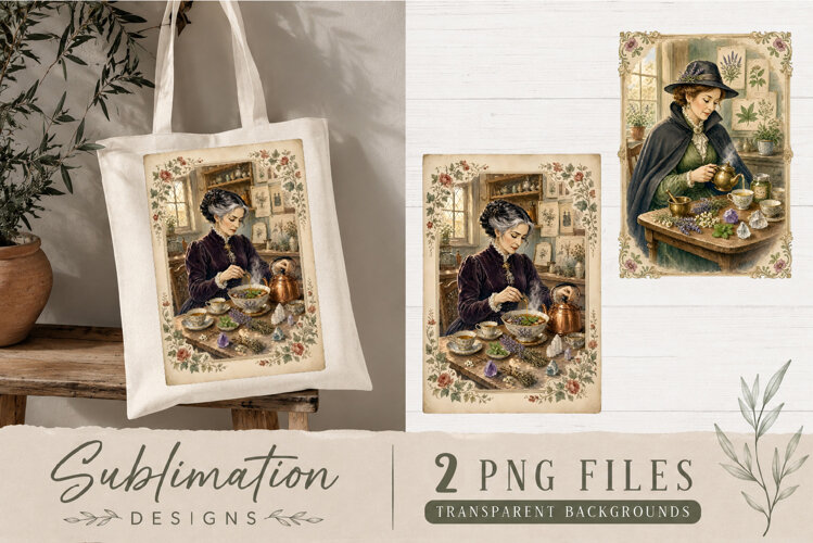 Vintage Apothecary Herbalist PNG | Botanical Sublimation example image 1