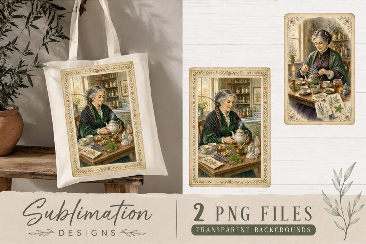 Vintage Apothecary Herbalist PNG | Botanical Sublimation example image 1