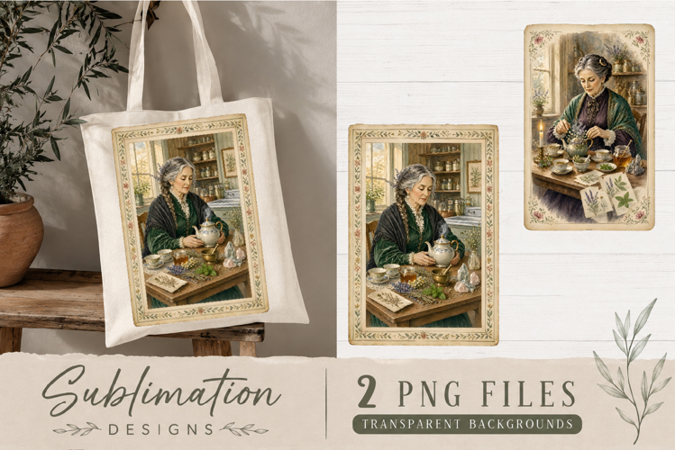 Vintage Apothecary Herbalist PNG | Botanical Sublimation