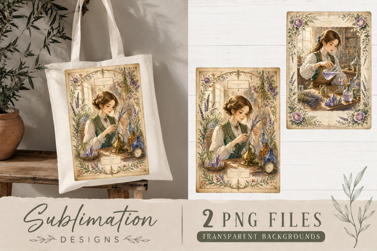 Vintage Apothecary Herbalist PNG | Botanical Sublimation