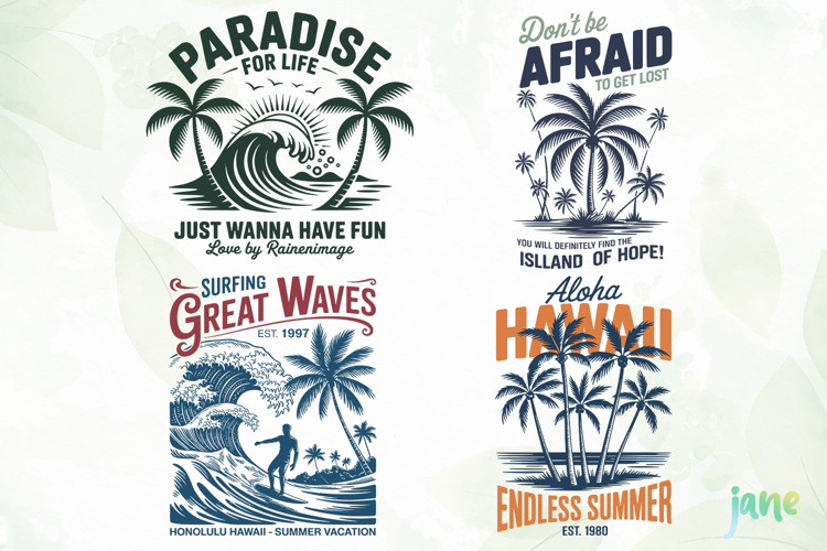 Vintage Summer Beach Collection SVG