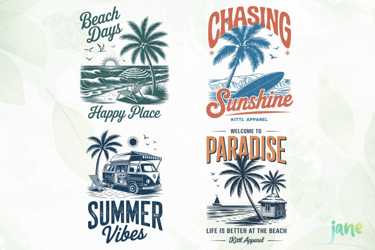 Vintage Summer Beach Collection SVG