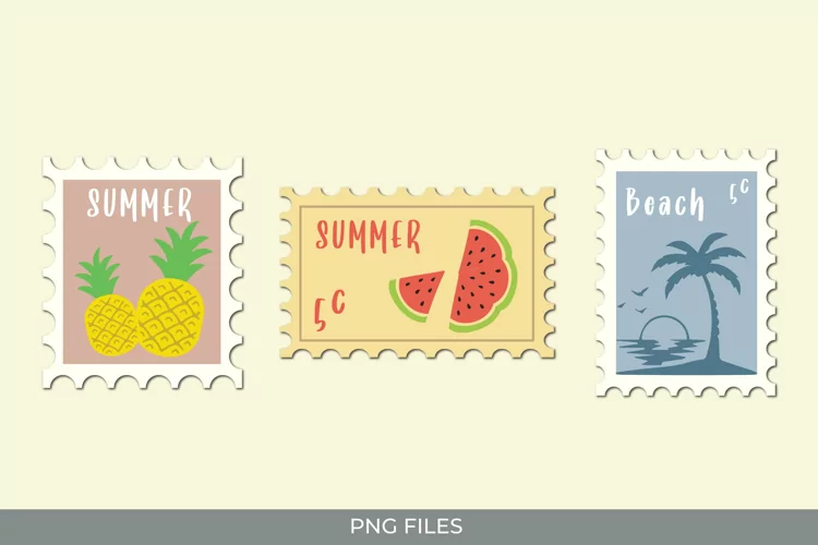 Vintage Summer Postage - Scrapbook Clipart