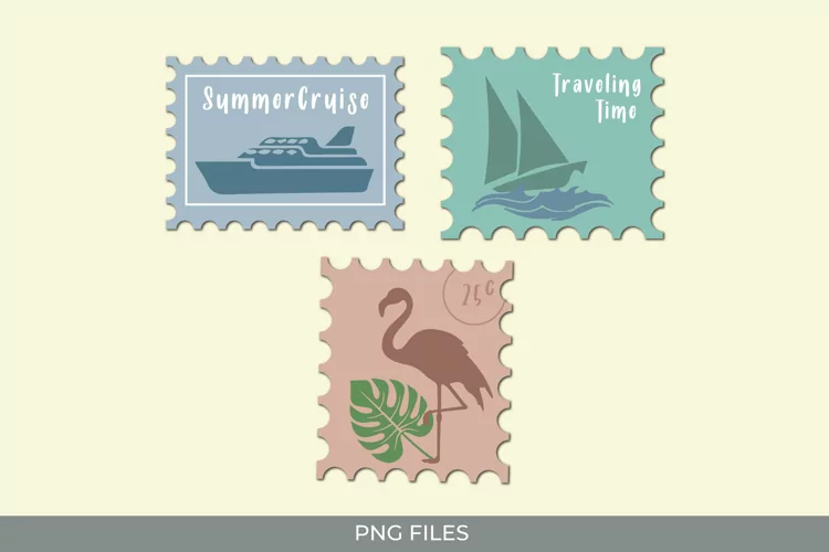 Vintage Summer Postage - Scrapbook Clipart
