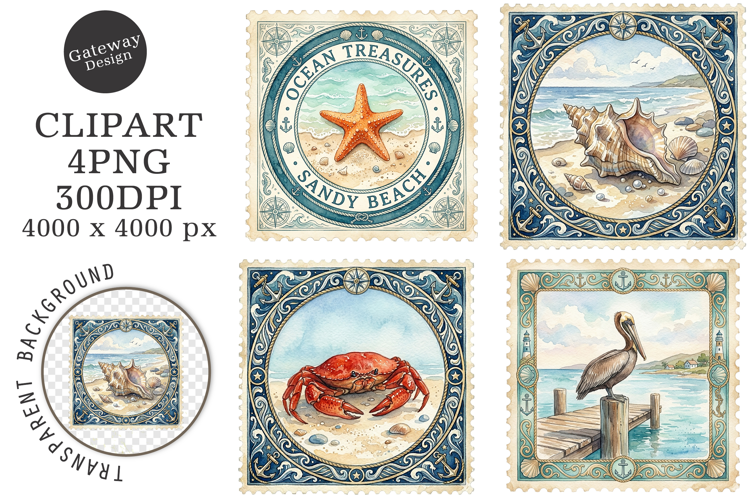 Vintage Summer Stamp PNG