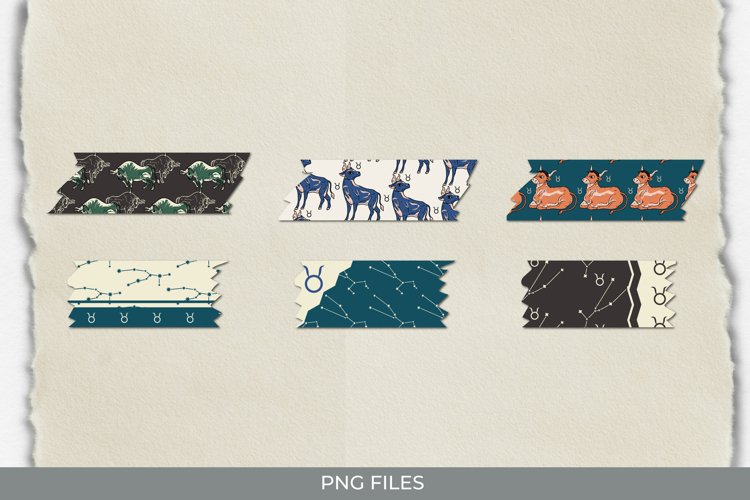 Vintage Taurus Sign Seamless Pattern Tape example image 1