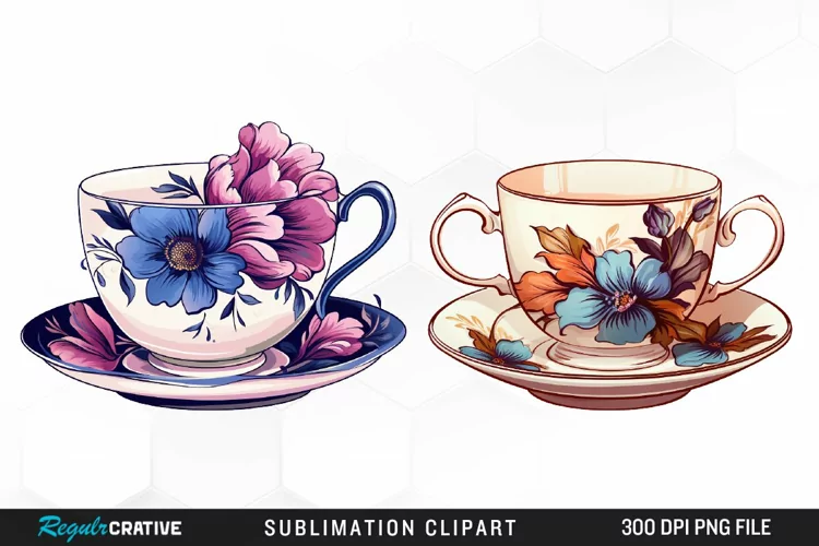 Vintage Tea Watercolor Clipart