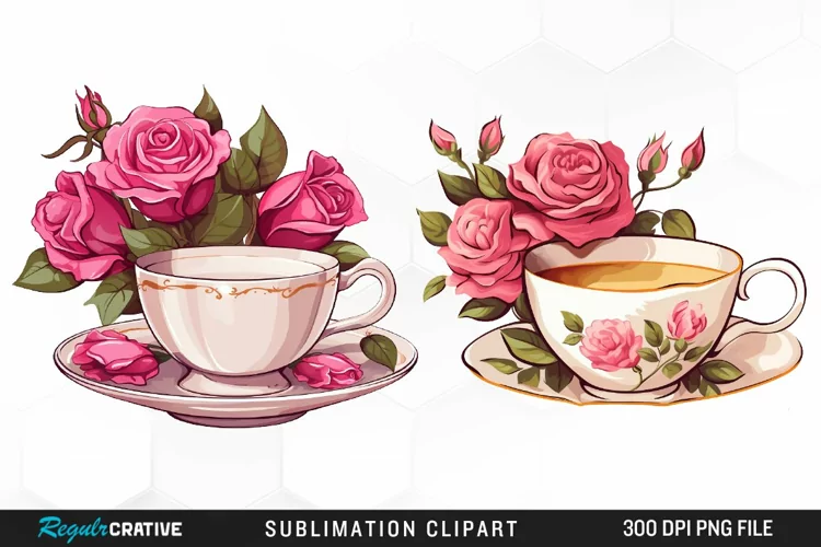 Vintage Tea Watercolor Clipart
