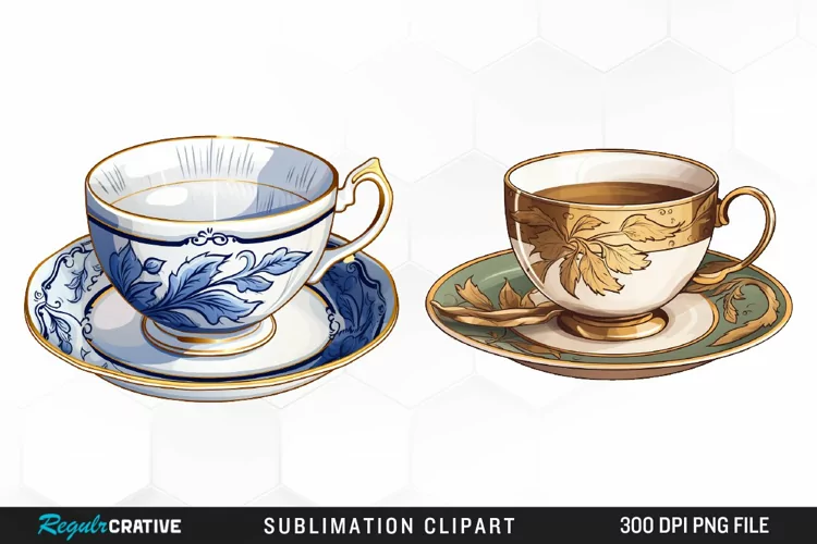 Vintage Tea Watercolor Clipart