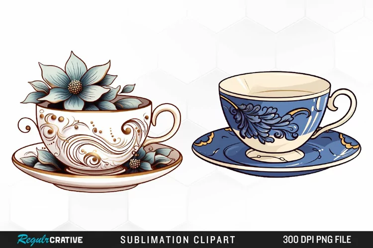 Vintage Tea Watercolor Clipart