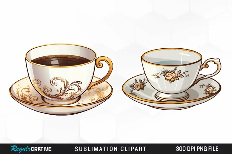 Vintage Tea Watercolor Clipart