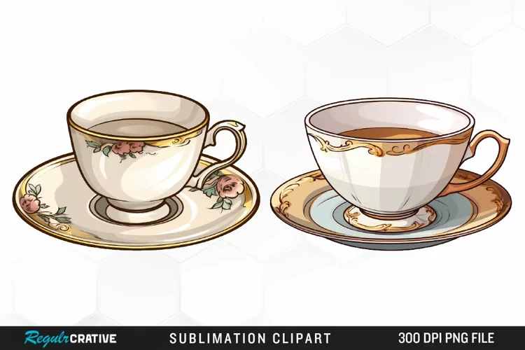 Vintage Tea Watercolor Clipart