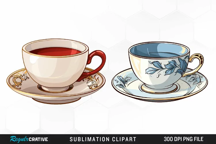 Vintage Tea Watercolor Clipart