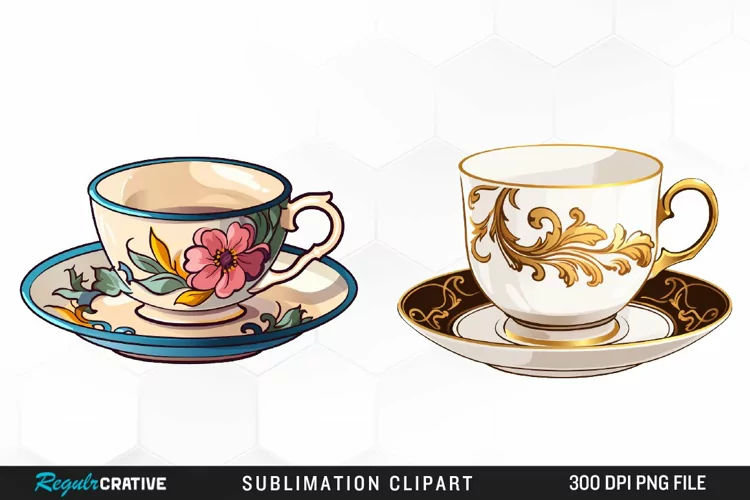 Vintage Tea Watercolor Clipart