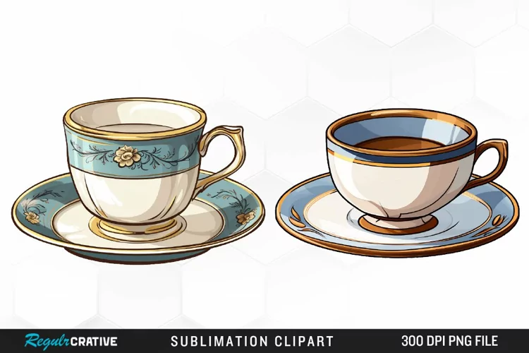 Vintage Tea Watercolor Clipart