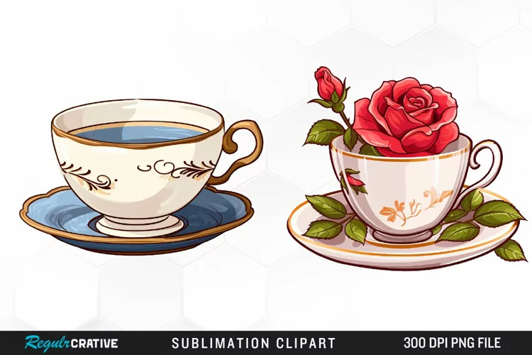 Vintage Tea Watercolor Clipart