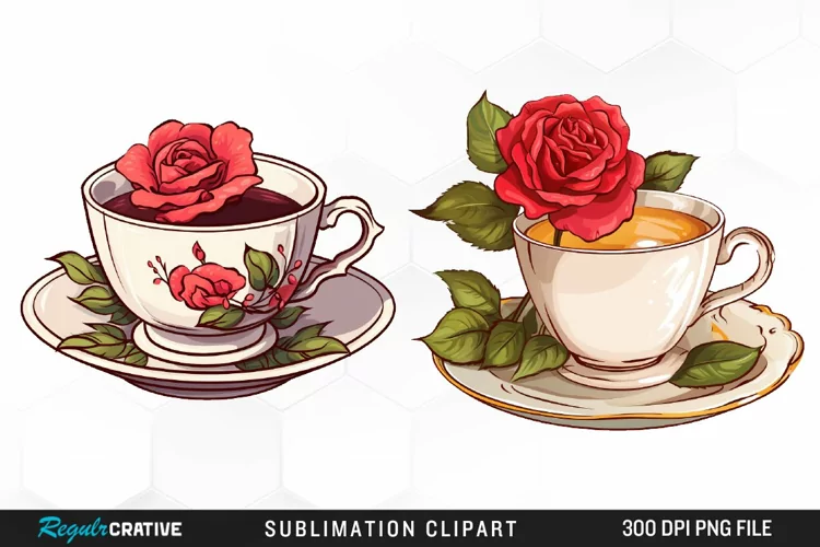 Vintage Tea Watercolor Clipart