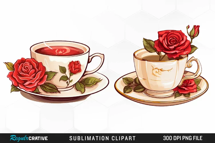 Vintage Tea Watercolor Clipart
