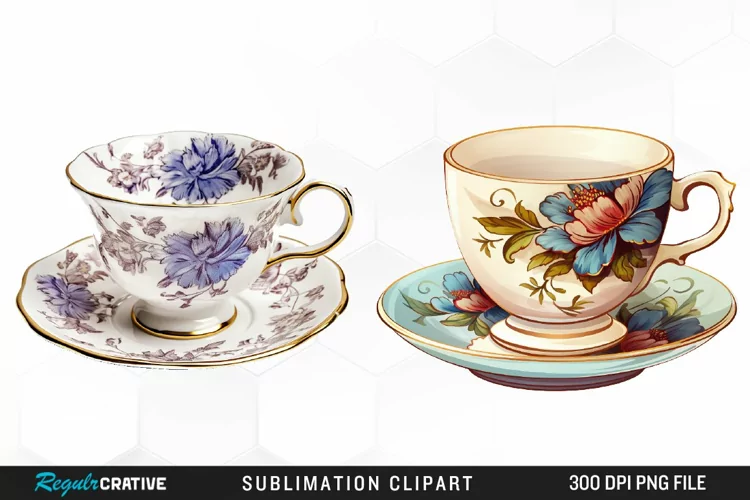 Vintage Tea Watercolor Clipart
