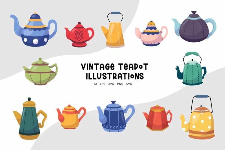 Vintage Teapot Illustrations