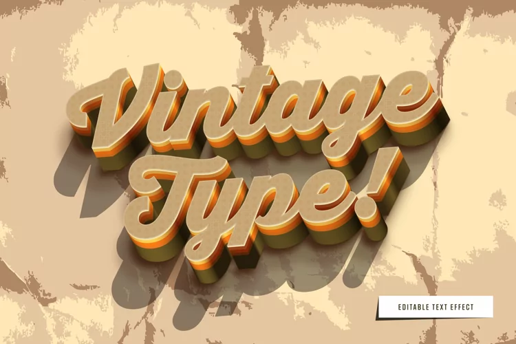 Editable Vintage Text Effect Addon for Illustrator