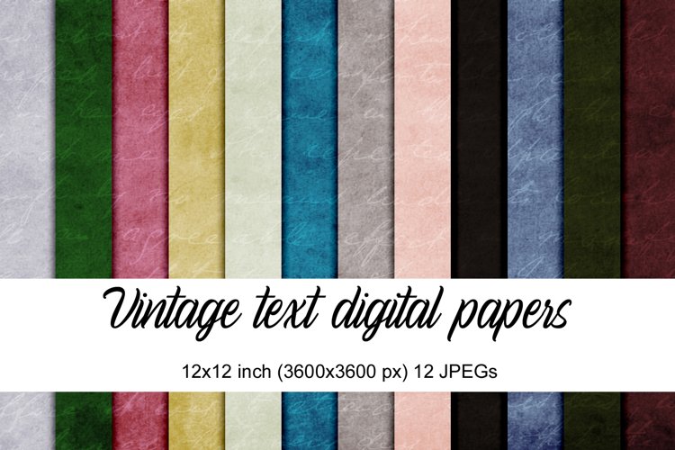 digital papers with vintage handwriting pattern