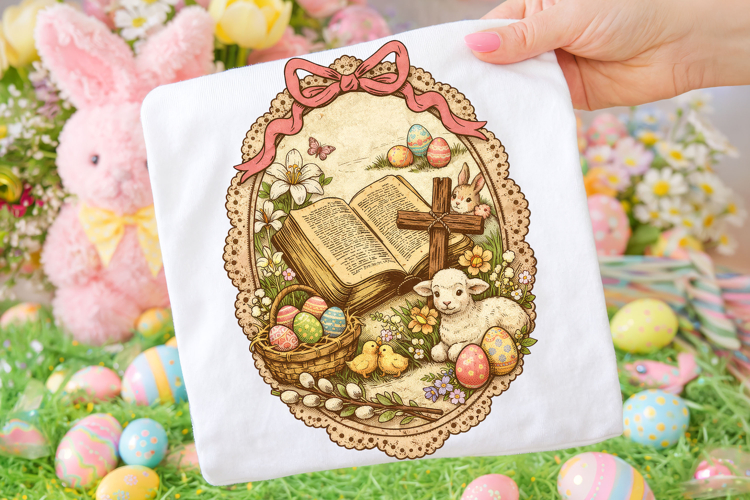 Vintage Retro Christian Easter PNG, Bible Verse Jesus PNG