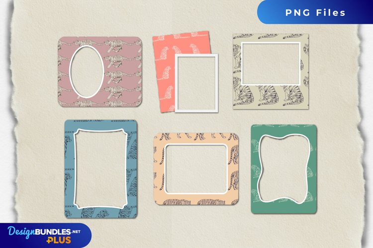 Vintage Tiger Seamless Pattern Frames