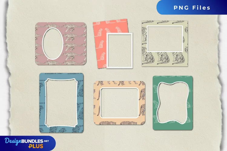 Vintage Tiger Seamless Pattern Frames