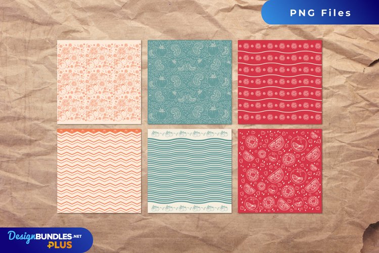 Vintage Tomatoes Seamless Pattern Paper Pack