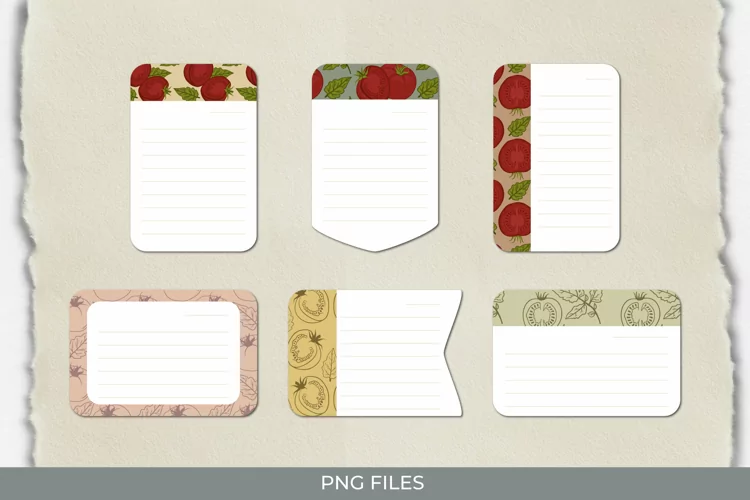 Vintage Tomatoes Seamless Pattern Shaped Journaling Area