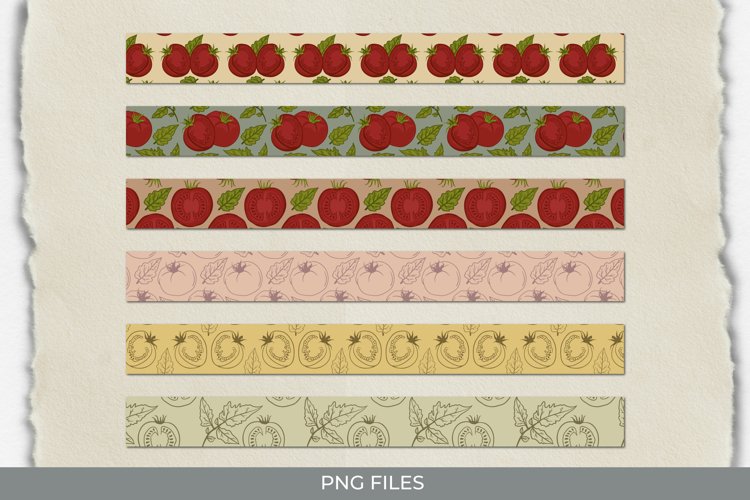 Vintage Tomatoes Seamless Pattern Strips example image 1