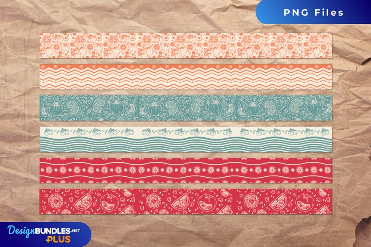 Vintage Tomatoes Seamless Pattern Stripe example image 1