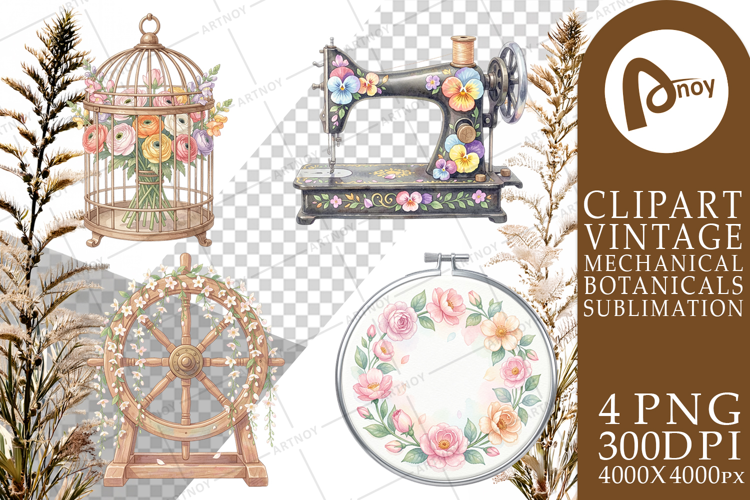 Vintage Tools And Floral Sublimation