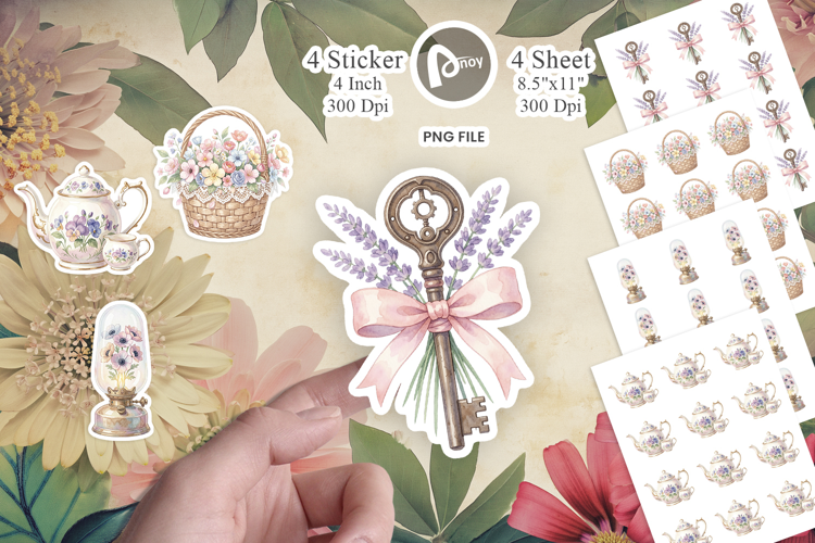 Vintage Tools And Floral Sticker