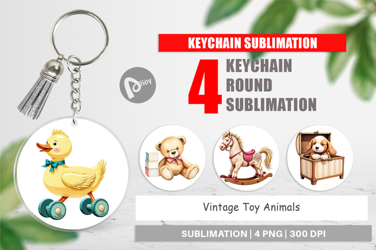 Keychain Vintage Toy Animals
