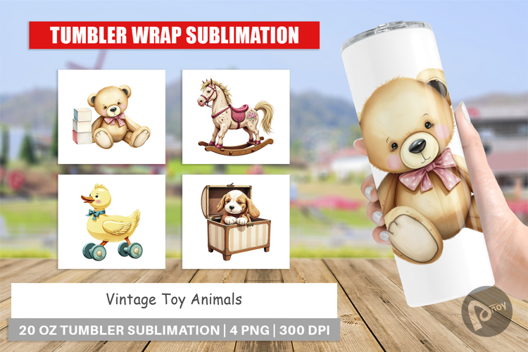 Tumbler Vintage Toy Animals