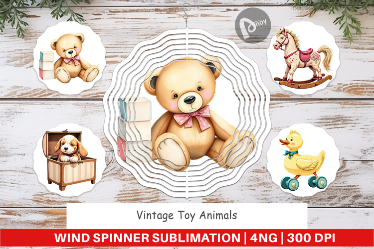 Wind Spinner Vintage Toy Animals
