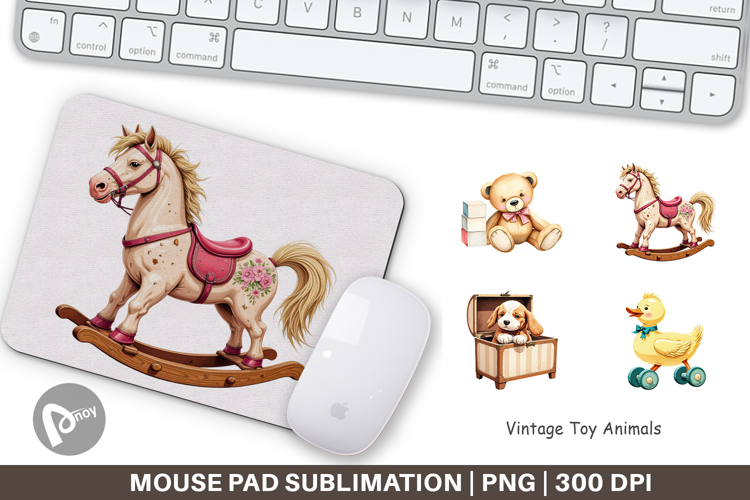 Mouse Pad Vintage Toy Animals