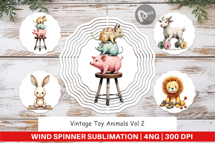 Wind Spinner Vintage Toy Animals