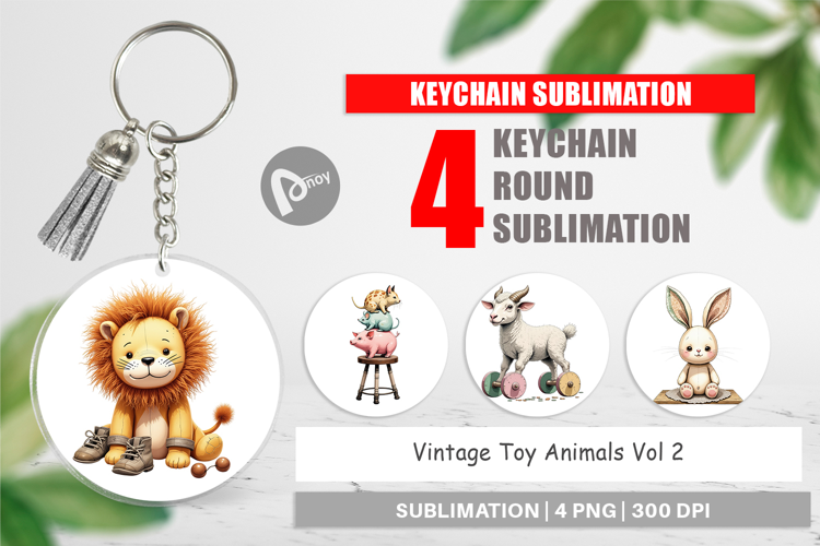 Keychain Vintage Toy Animals