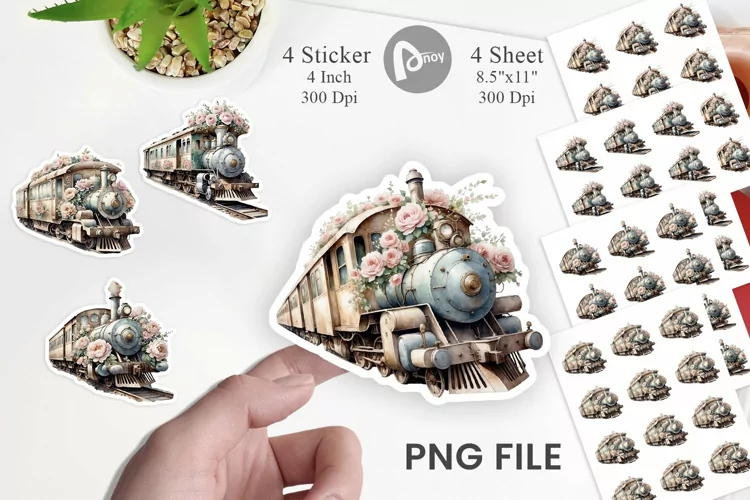 Vintage Train Sticker