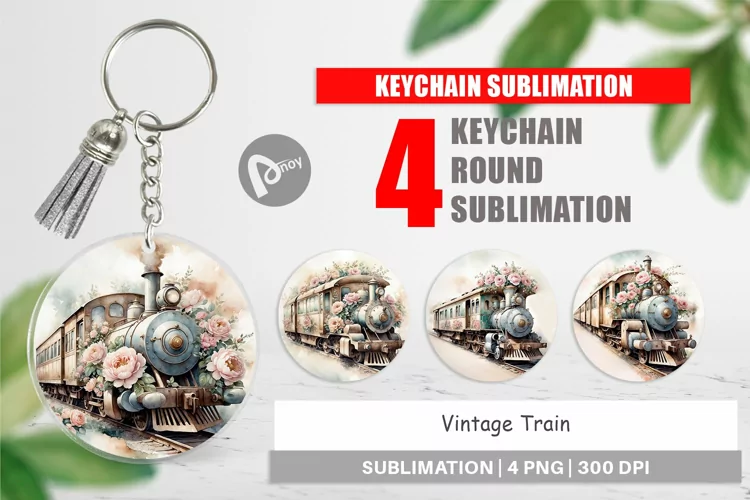 Keychain Vintage Train