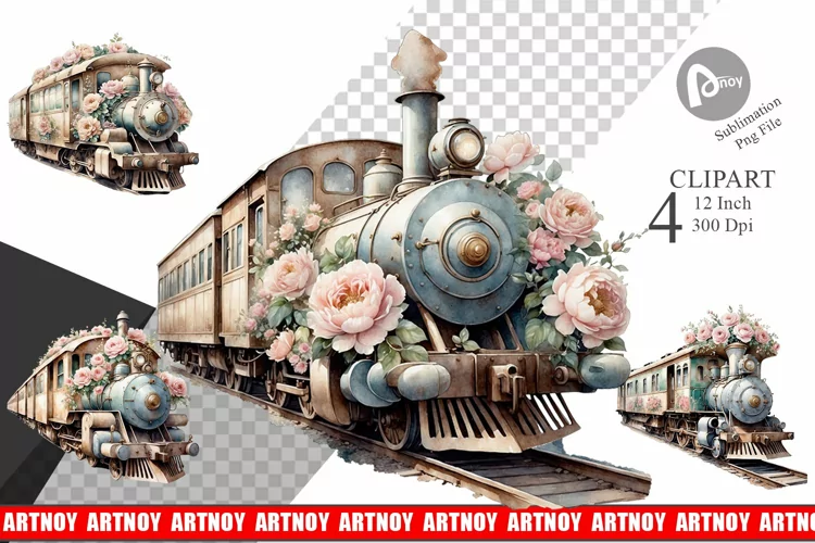 Vintage Train Clipart