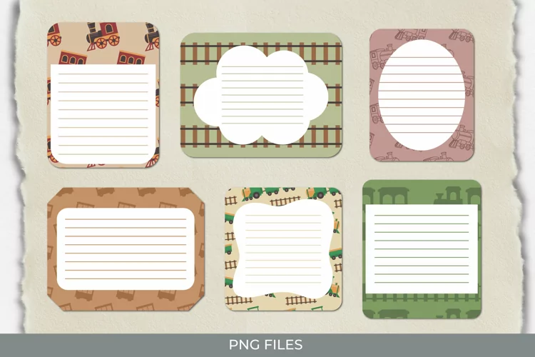 Vintage Train Seamless Pattern Shaped Journaling Area