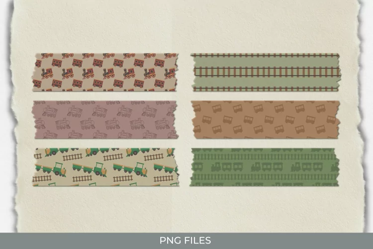 Vintage Train Seamless Pattern Tape